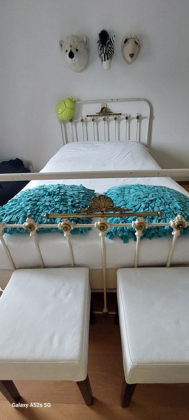 antiek smeedijzeren bed, twijfelaar met boxspring, Ophalen