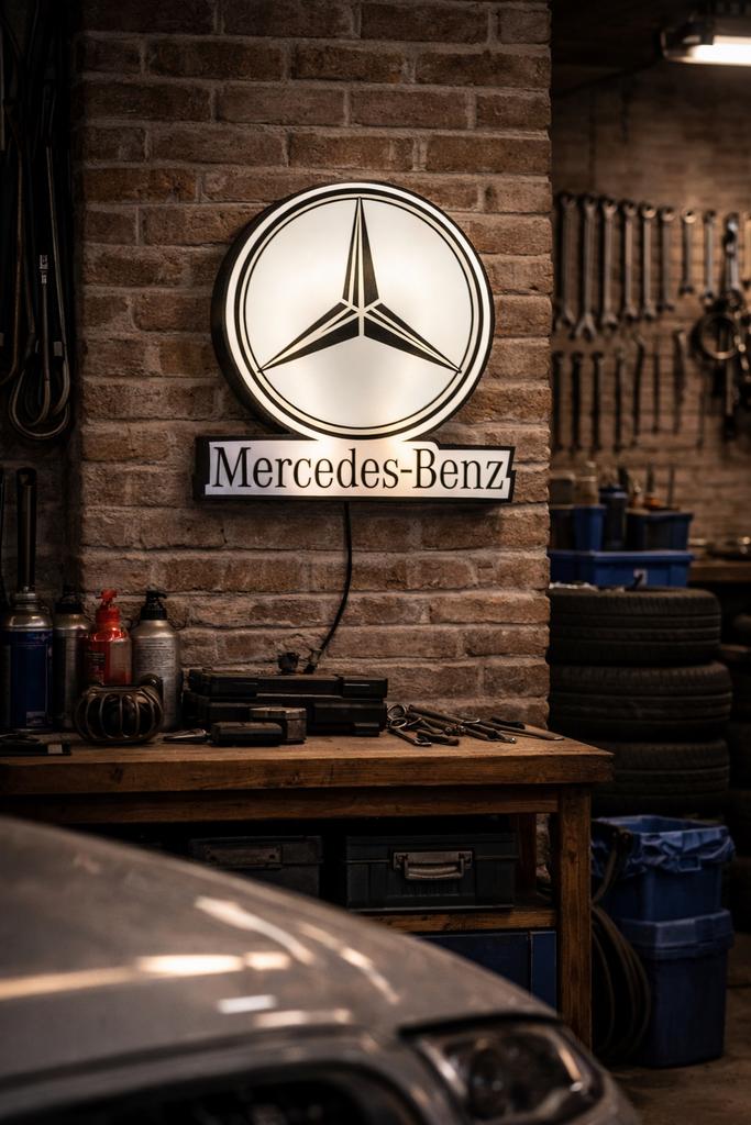 Nieuw Mercedes-Benz LED Lichtbord - Werkplaats Decoratie, Ophalen of Verzenden, Nieuw