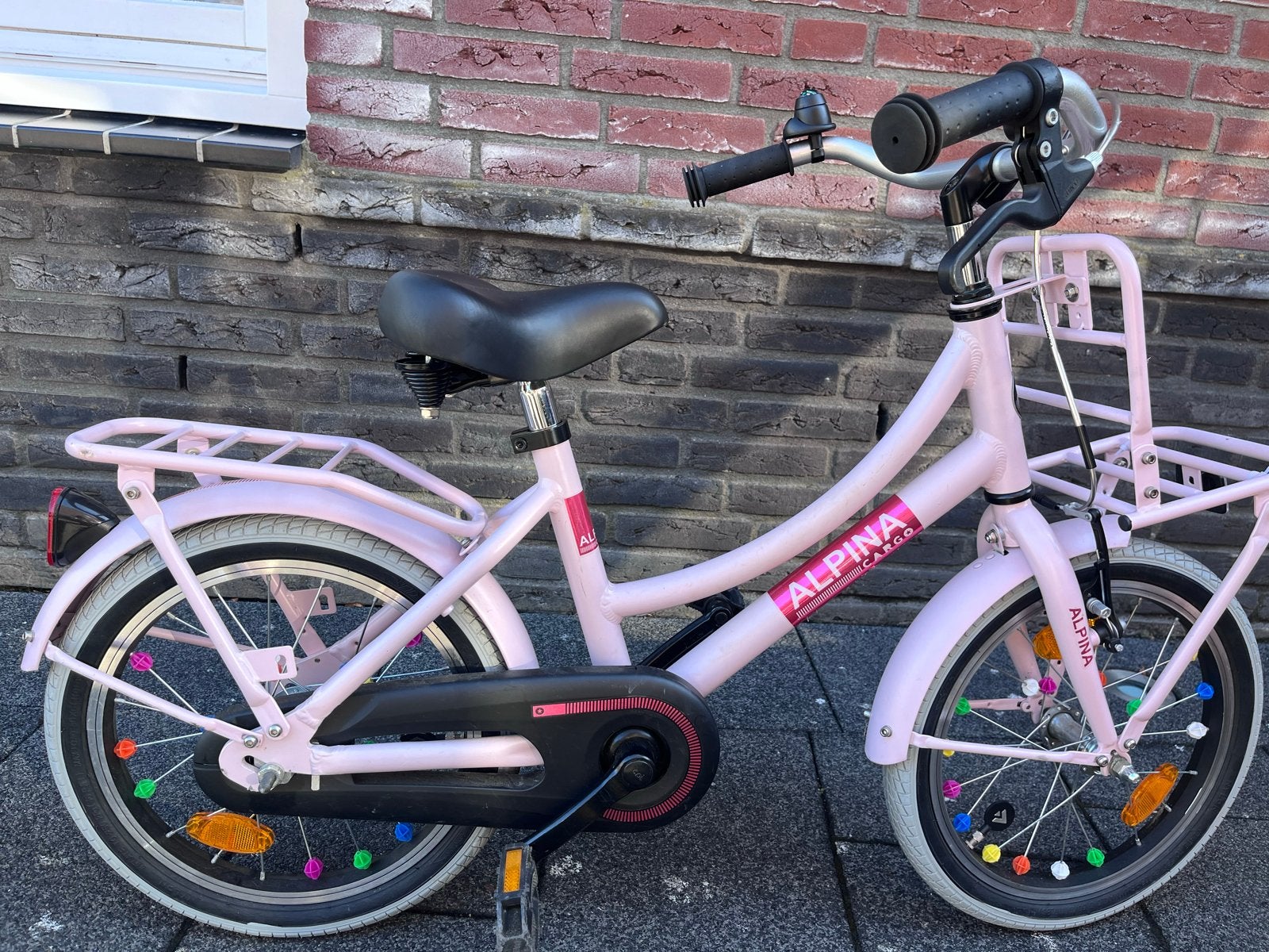 Alpina Cargo kinderfiets 16 inch met zijwieltjes, Ophalen, Terugtraprem, Zijwieltjes, 16 tot 20 inch