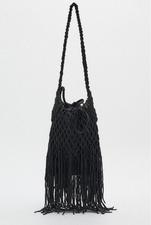 Beaded shoulder bag (ZARA), Ophalen of Verzenden, Nieuw, Zwart, Schoudertasje