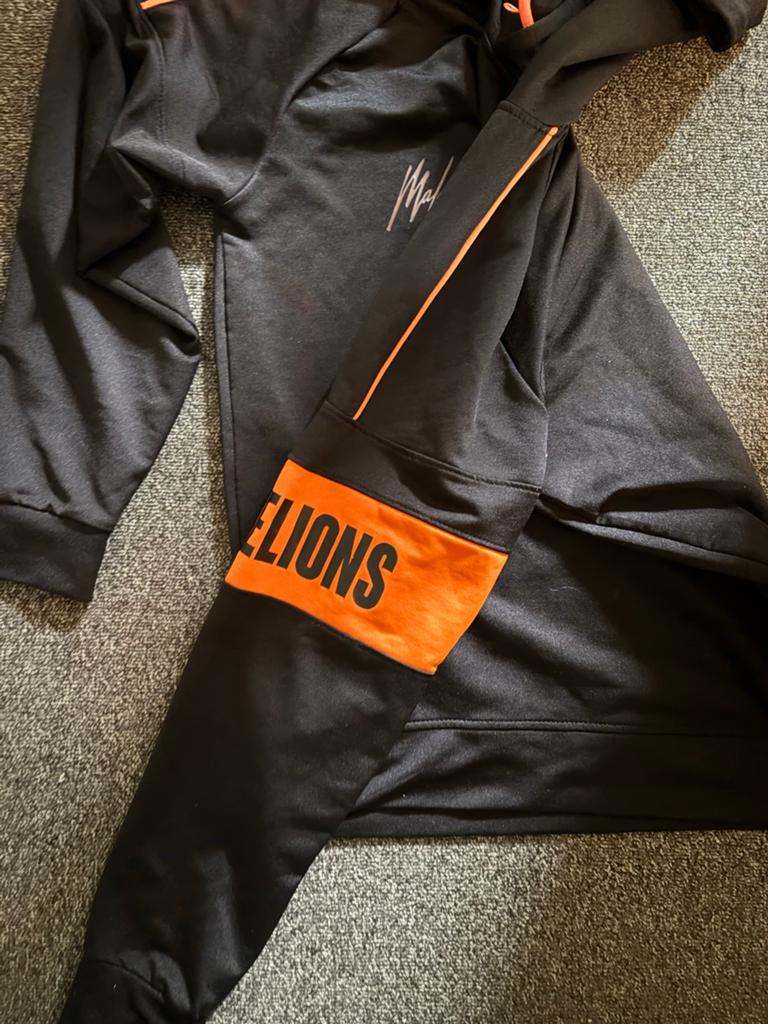 Malelions hoodie zwart met oranje/groene accenten, Ophalen of Verzenden, Zo goed als nieuw, Maat 48/50 (M), Zwart