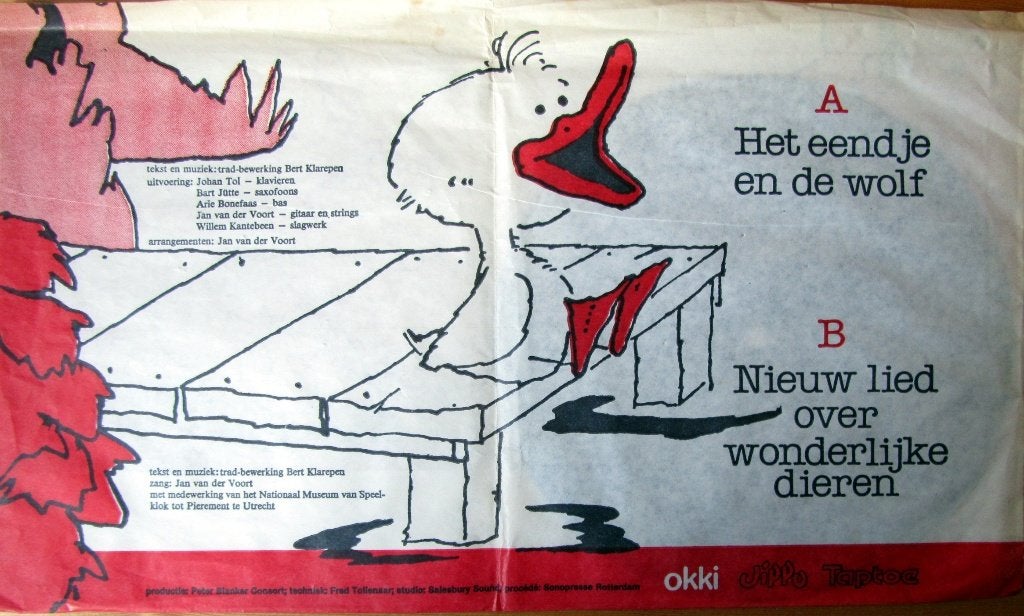 1981	Okki Jippo Taptoe	Het Eendje En De Wolf, Fotohoes, Overige genres, 7 inch, Ophalen of Verzenden