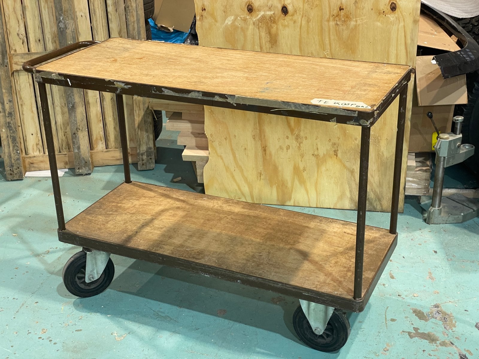 Stevige magazijnwagen / transportkar met 2 plateaus (BR 2 H), Ophalen, Gebruikt, Transportkar