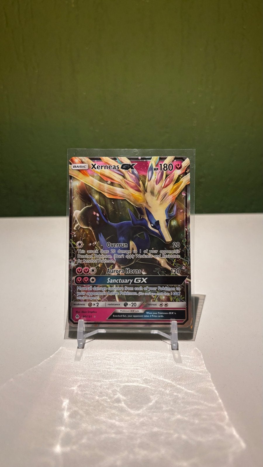 Xerneas GX Pokémon Kaart, Ophalen of Verzenden, Zo goed als nieuw, Losse kaart