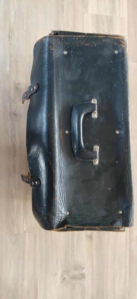 Brocante werk  lederen tas, Antiek en Kunst, Curiosa en Brocante, Ophalen of Verzenden