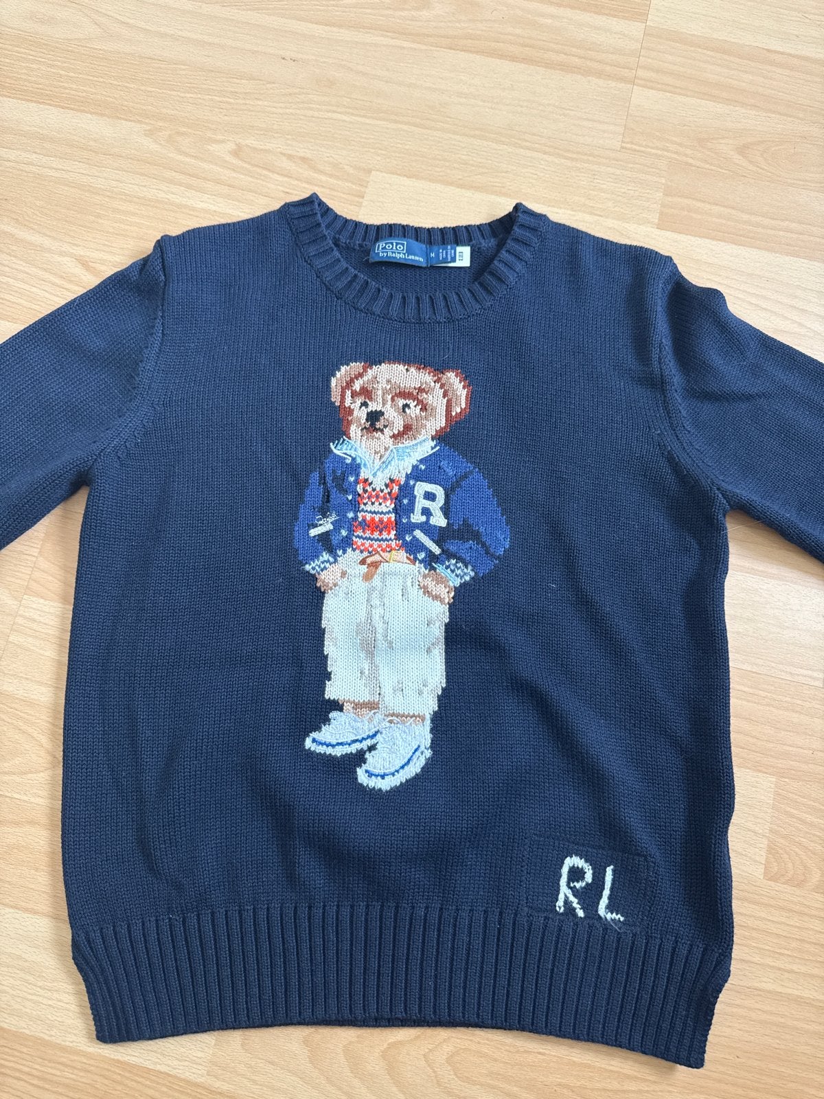 Ralph Lauren Trui met Polo Bear - Maat M, Ophalen of Verzenden, Zo goed als nieuw, Maat 46 (S) of kleiner, Blauw