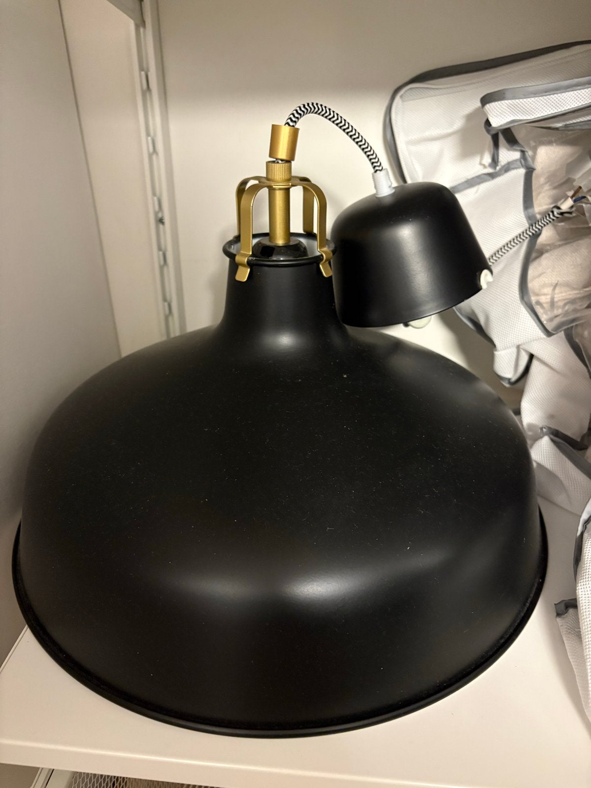 IKEA RANARP Hanglamp Zwart - 38 cm, Ophalen, Zo goed als nieuw, Metaal, 75 cm of meer