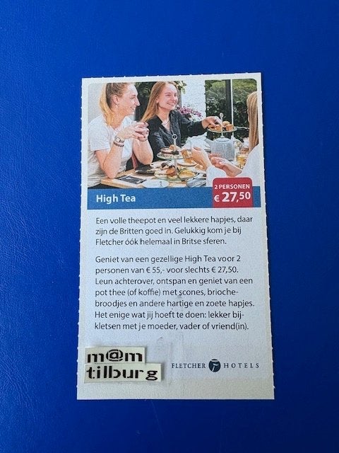 High Tea 2 personen €27,50 is geldig tot 1-1-2027, Tickets en Kaartjes, Kortingen en Cadeaubonnen, Twee personen, Kortingsbon