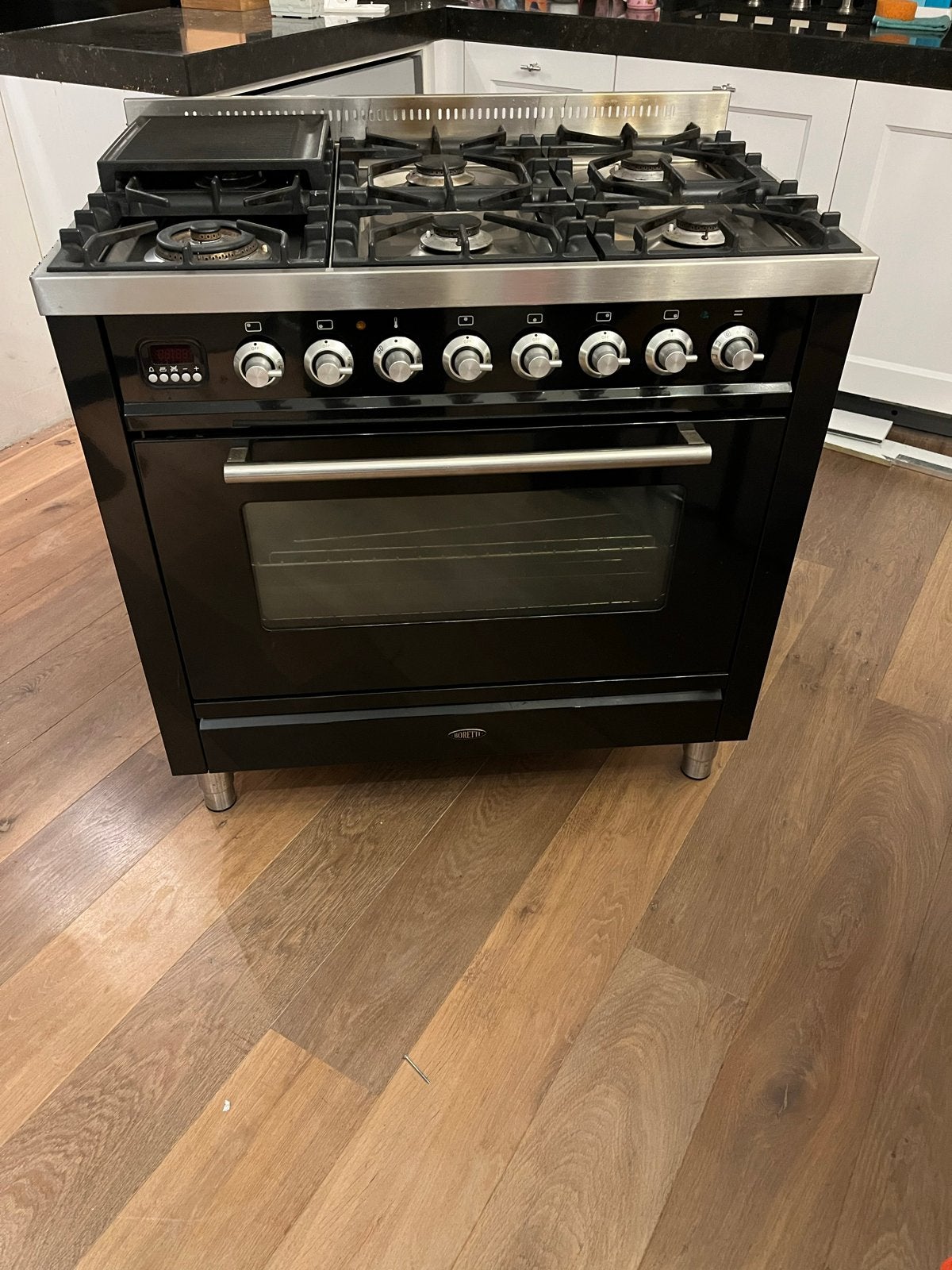 Boretti Fornuis met 6 Gaspitten en Oven, Witgoed en Apparatuur, Ophalen, Gebruikt, Grill, Gas