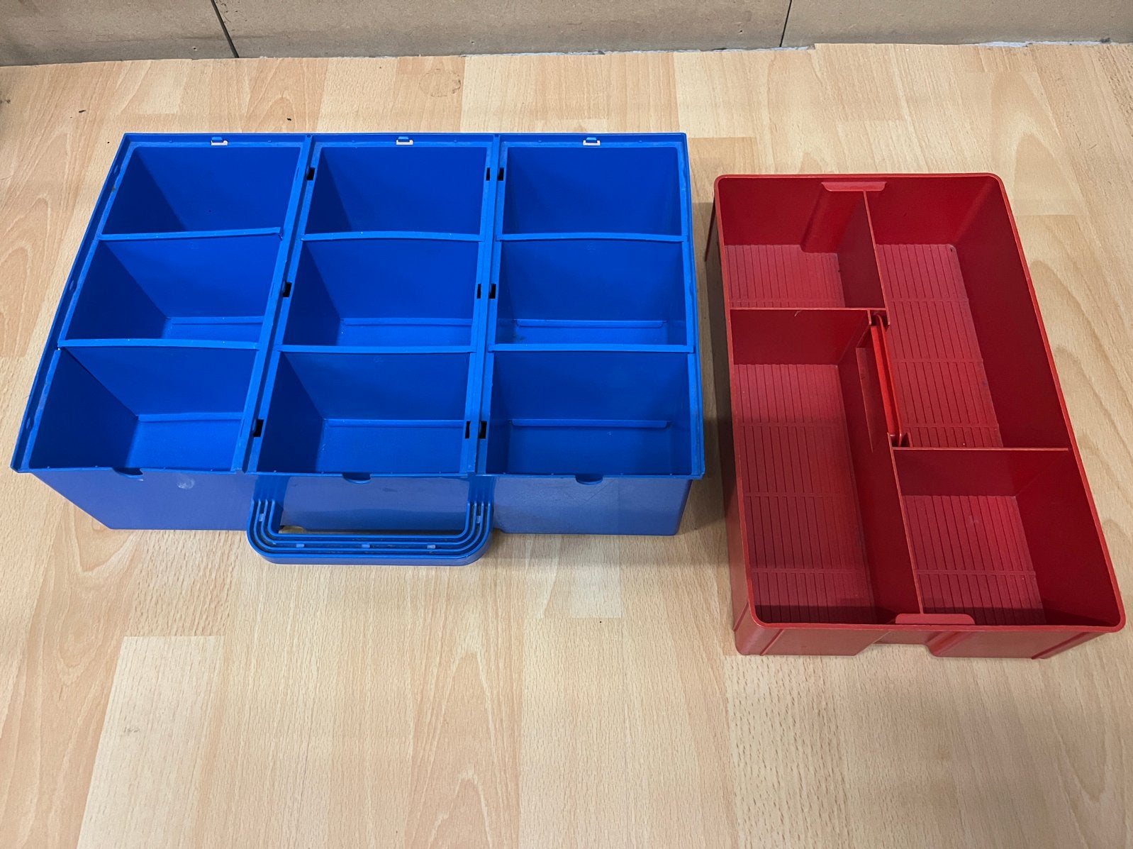 2 originele LEGO opbergdozen met vakken, Gebruikt, Lego, Accessoire, Ophalen of Verzenden