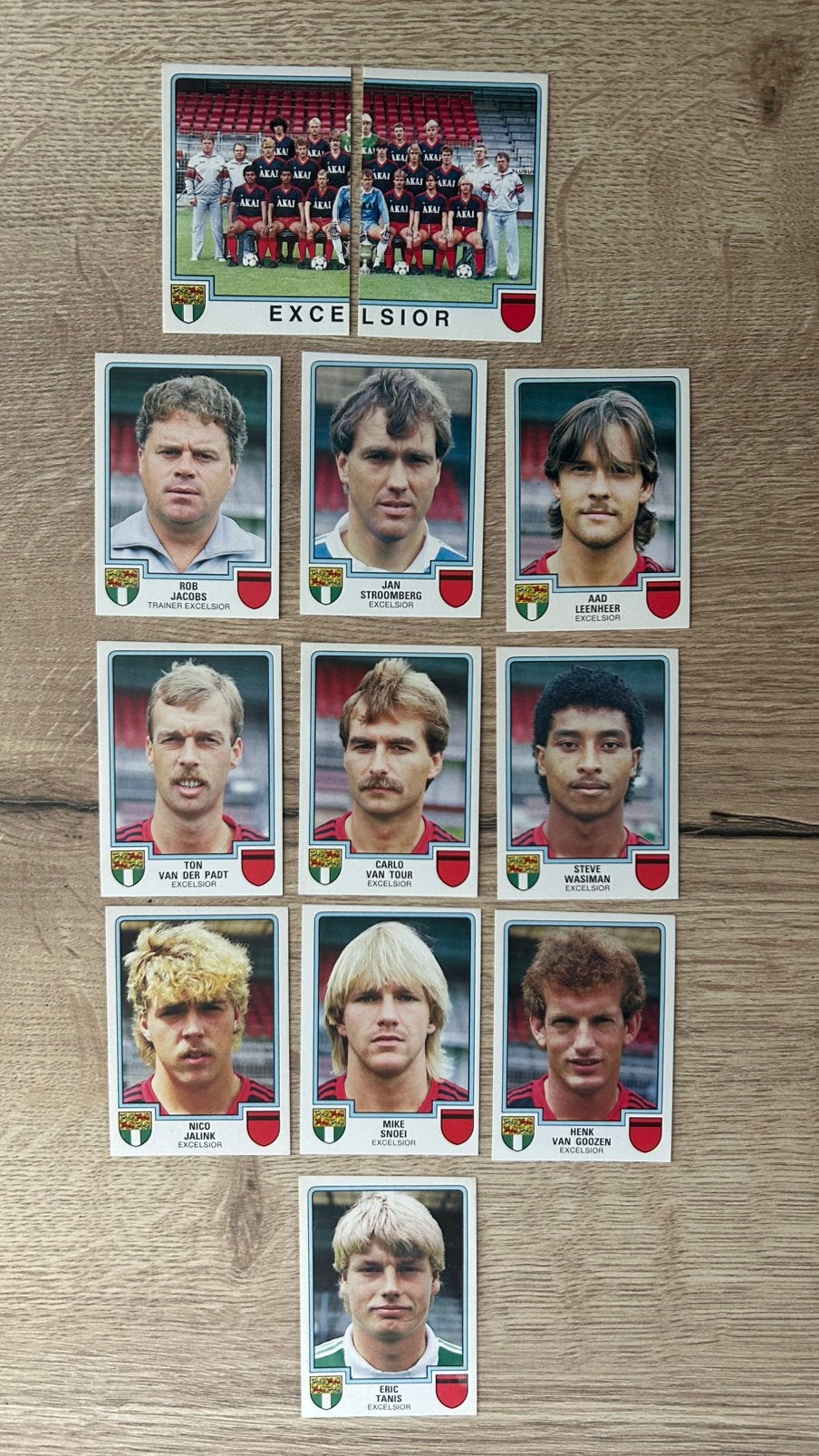 Panini Voetbal 86 plaatjes Excelsior 12x, Verzenden, Zo goed als nieuw, Meerdere plaatjes