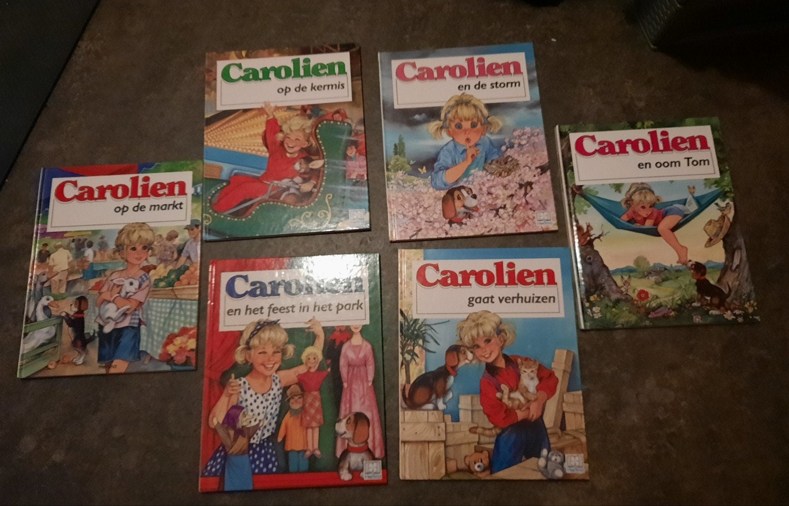 6 vintage kinderboeken serie Carolien uitgever Hemma, Ophalen of Verzenden