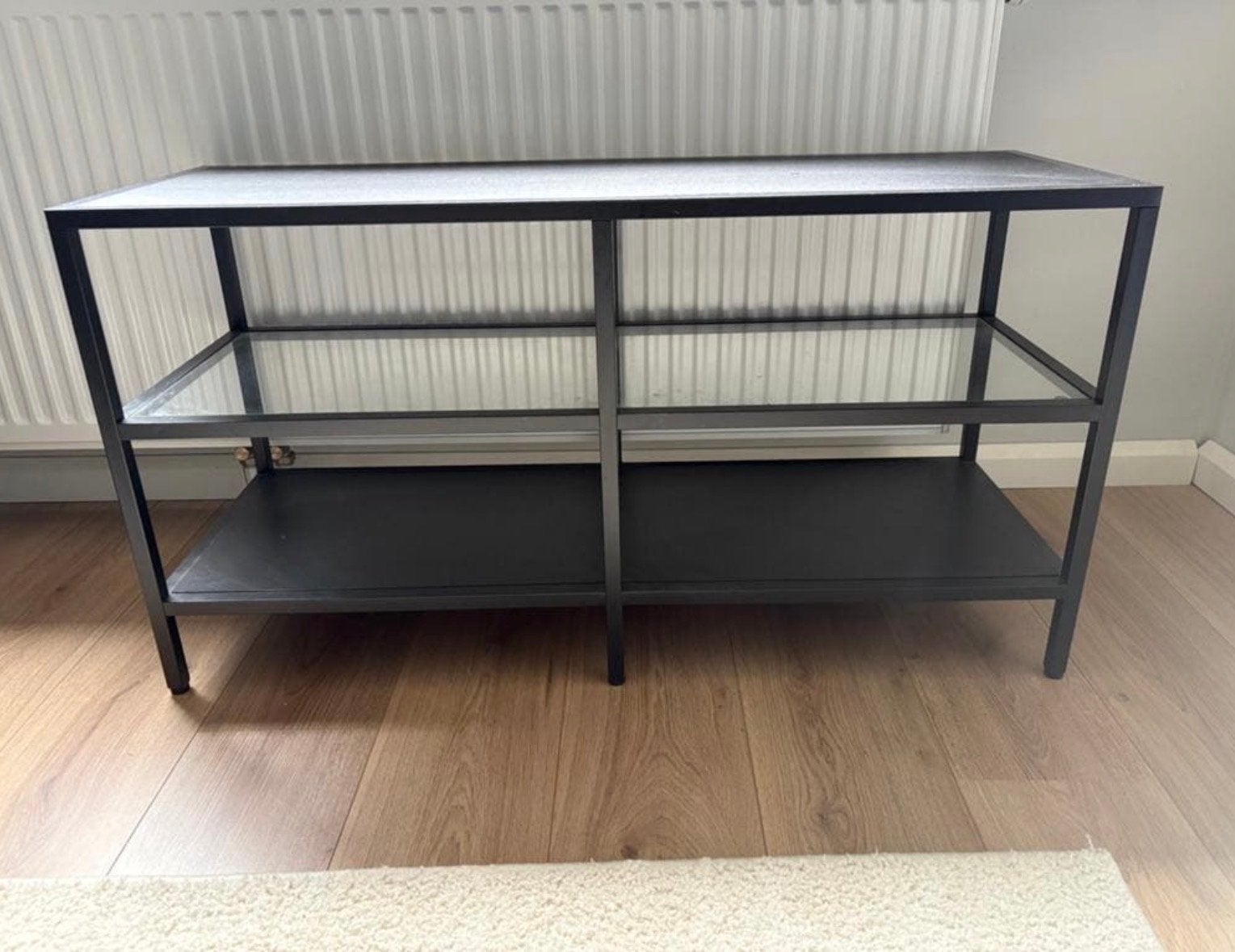 Ikea Vitsjö TV-meubel - Zwart, Ophalen, Gebruikt, 100 tot 150 cm, Glas