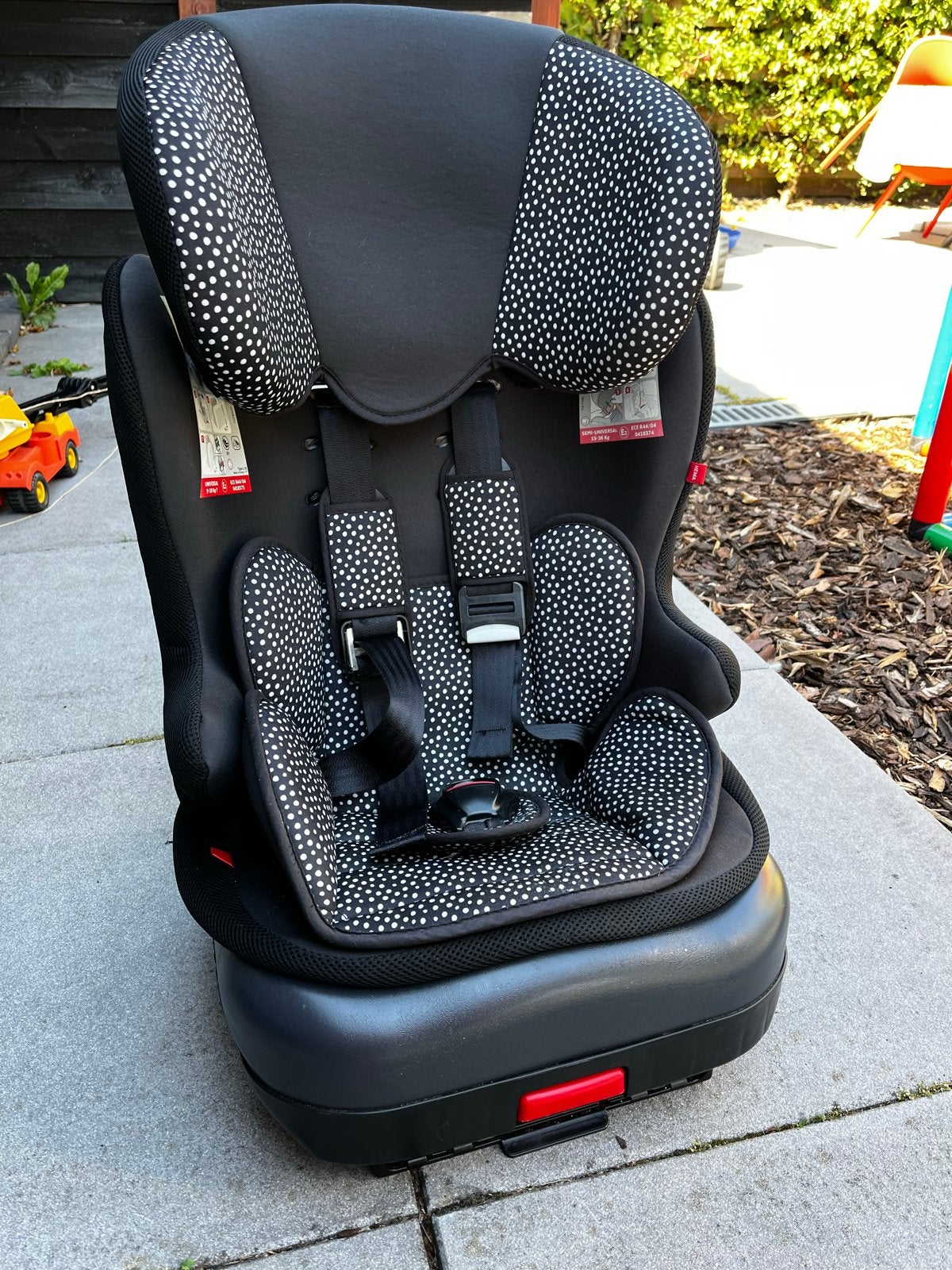 HEMA autostoel 9-36 kg, eerste eigenaar, rookvrij, diervij, Autogordel of Isofix, Verstelbare rugleuning, Zo goed als nieuw, 9 t/m 36 kg