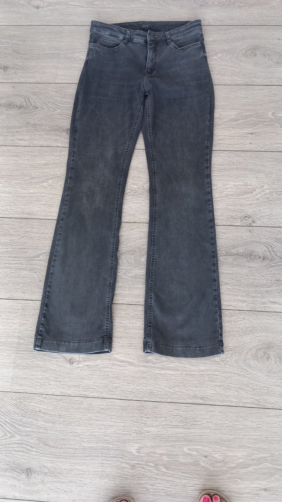 ANTRACIET KLEURIGE*MAC BOOTCUT* STRETCH JEANS Z.G.A.N, MAC, Ophalen of Verzenden, Zo goed als nieuw, W30 - W32 (confectie 38/40)