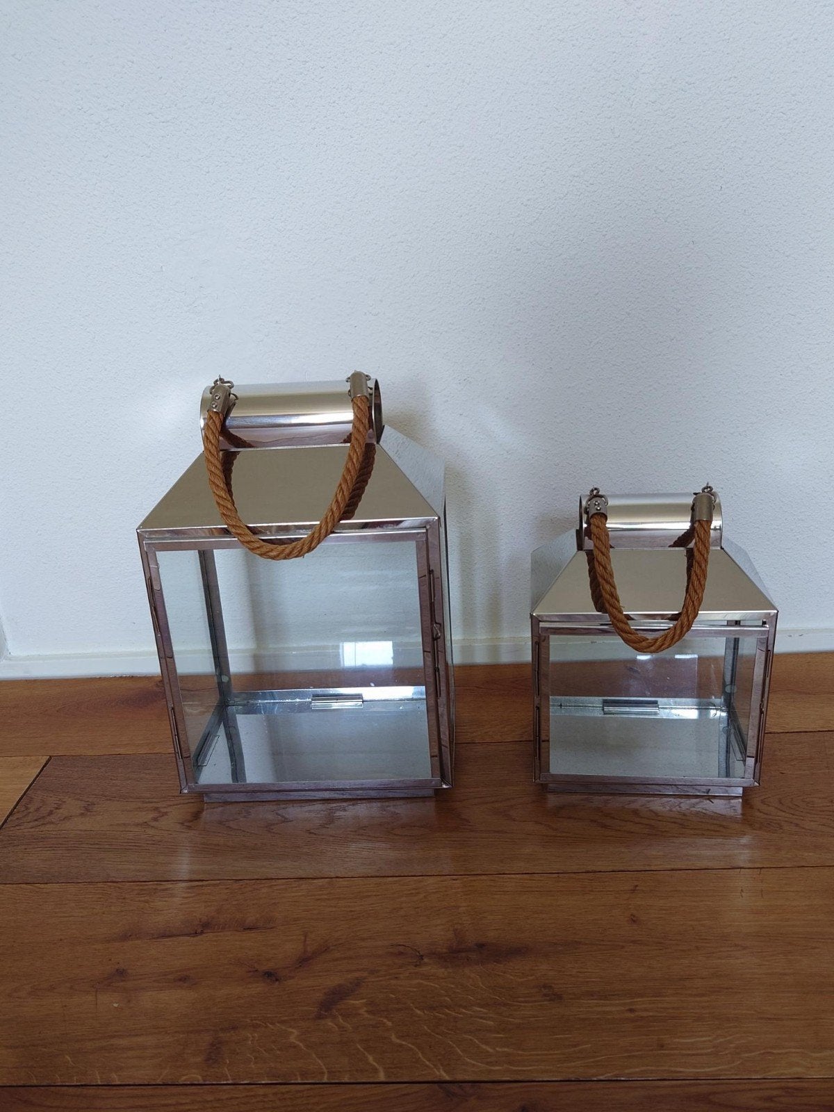Lantaarn windlicht als set, Ophalen, Hout, Lantaarn