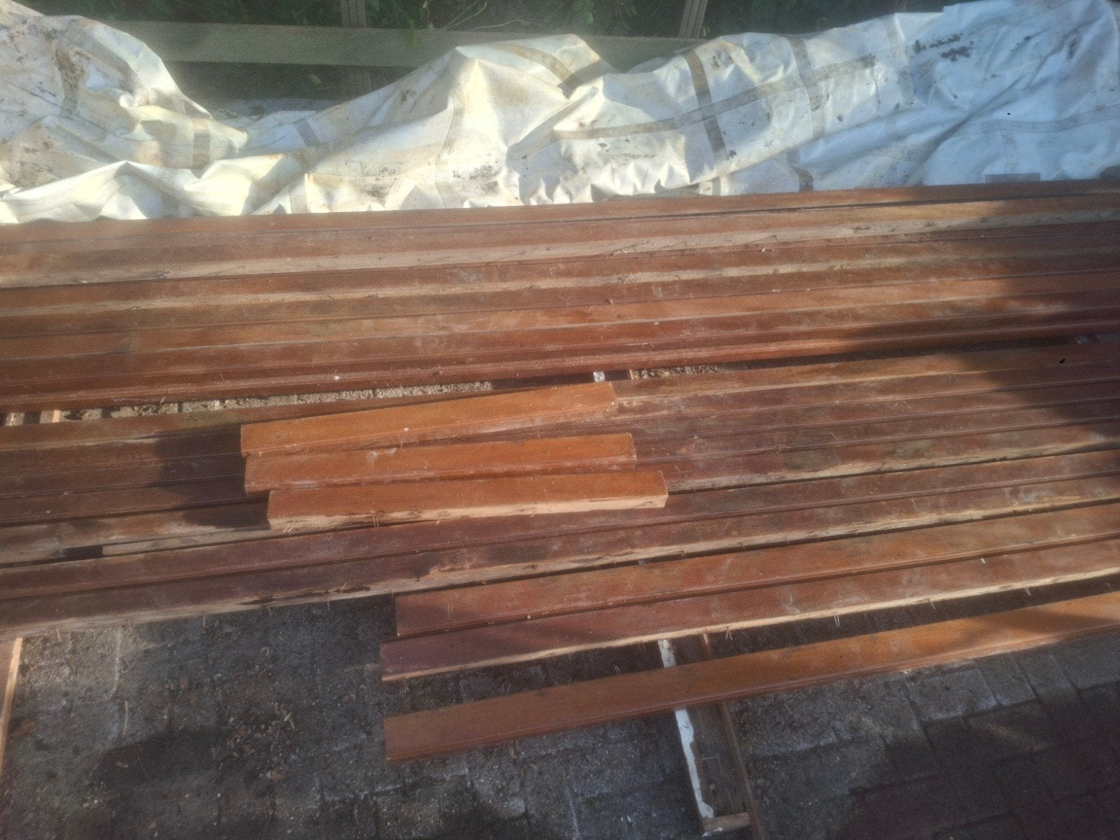 Gelakte Meranti Hardhouten Balken - Diverse Maten, Doe-het-zelf en Verbouw, Ophalen, 50 mm of meer, Balk, Minder dan 200 cm