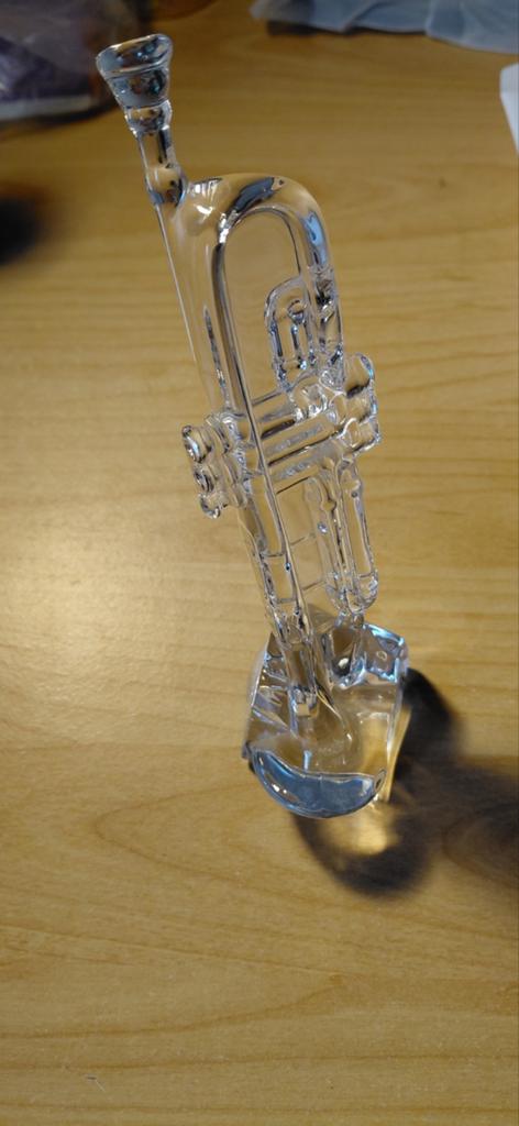 Kristallen Trompet Decoratie - Muziekinstrument Beeldje, Ophalen of Verzenden