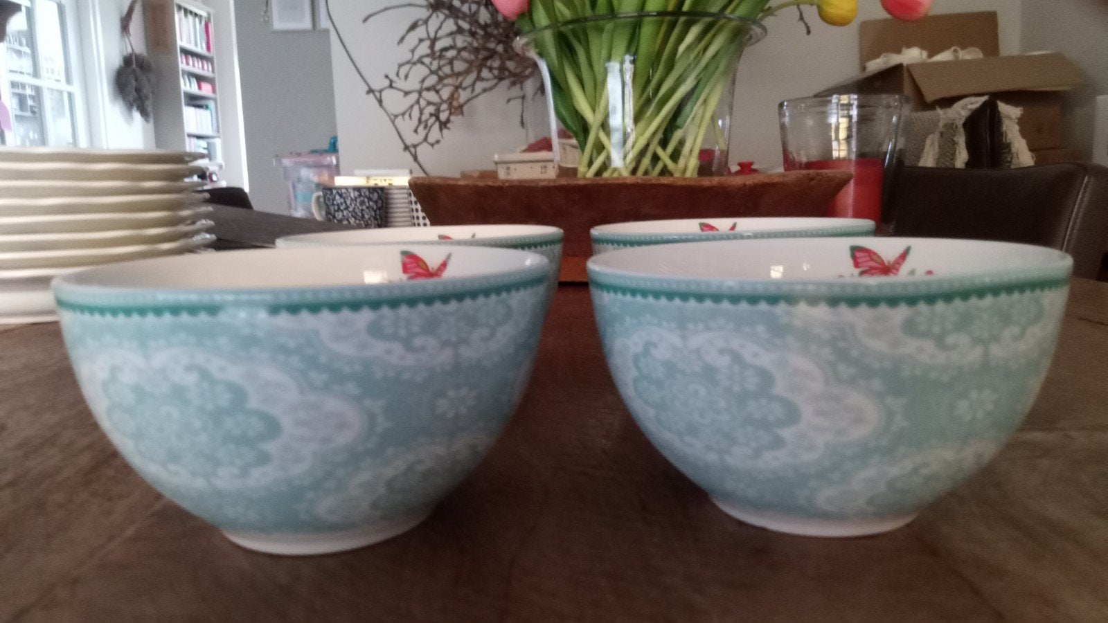 servies vinted room seven winter poppy kommen 4x, Huis en Inrichting, Ophalen of Verzenden, Zo goed als nieuw, Kom(men), Overige stijlen