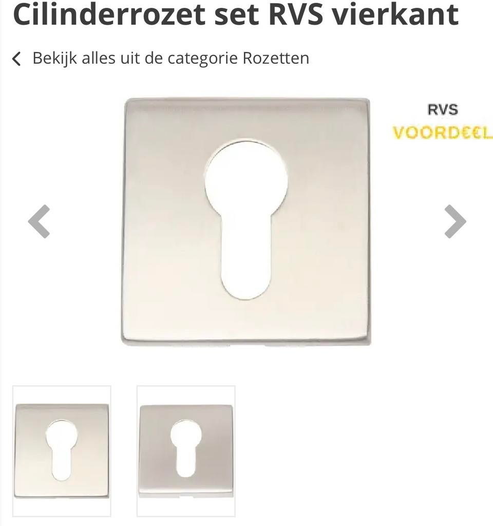 Partij Cylinder rozet vierkant RVS ( 736 sets), Ophalen, Mttn, Overige typen, Nieuw
