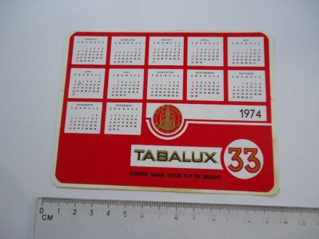 sticker 1974 Tabalux sigaret tabak belgie vintage retro, Verzenden, Zo goed als nieuw