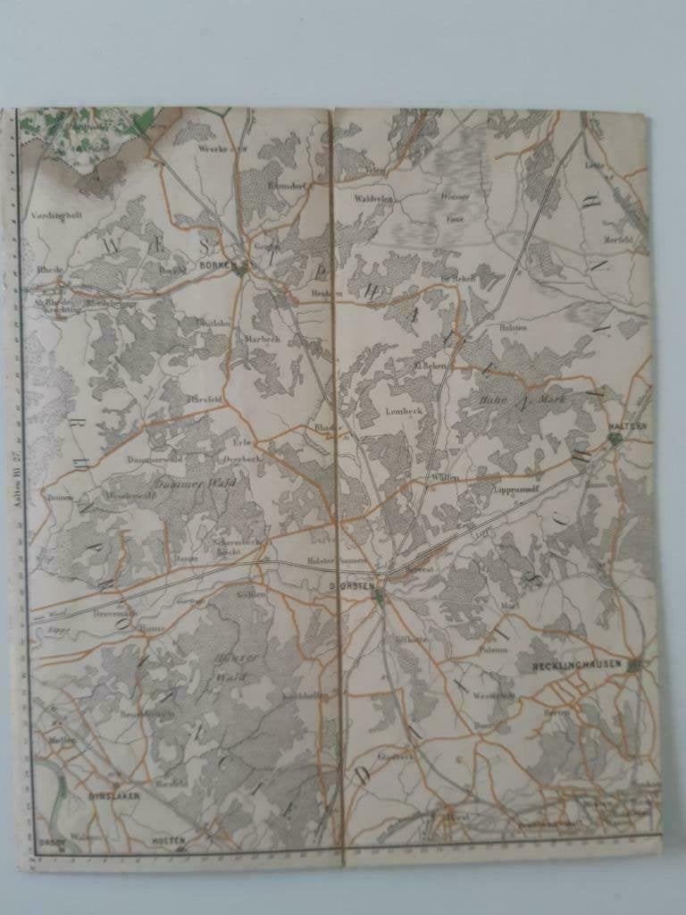 28 / Stafkaart ANWB van Het Woold uit het jaar 1906, Gelezen, Ophalen of Verzenden, Landkaart, 1800 tot 2000