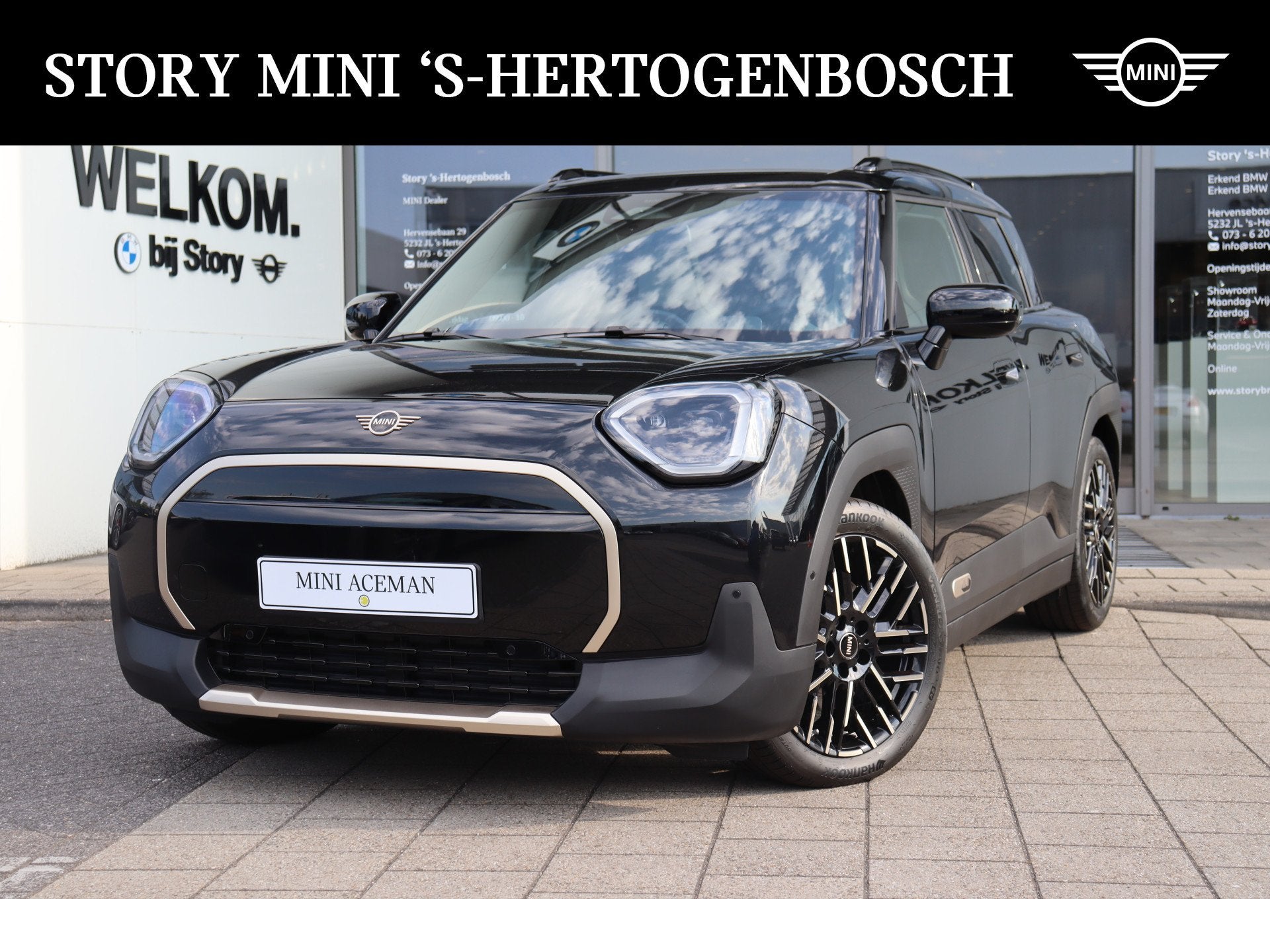 MINI Aceman E / Favoured / Pakket M / 18" Night Flash Spoke, Auto's, Mini, Beige, Zwart, Leder, Aceman