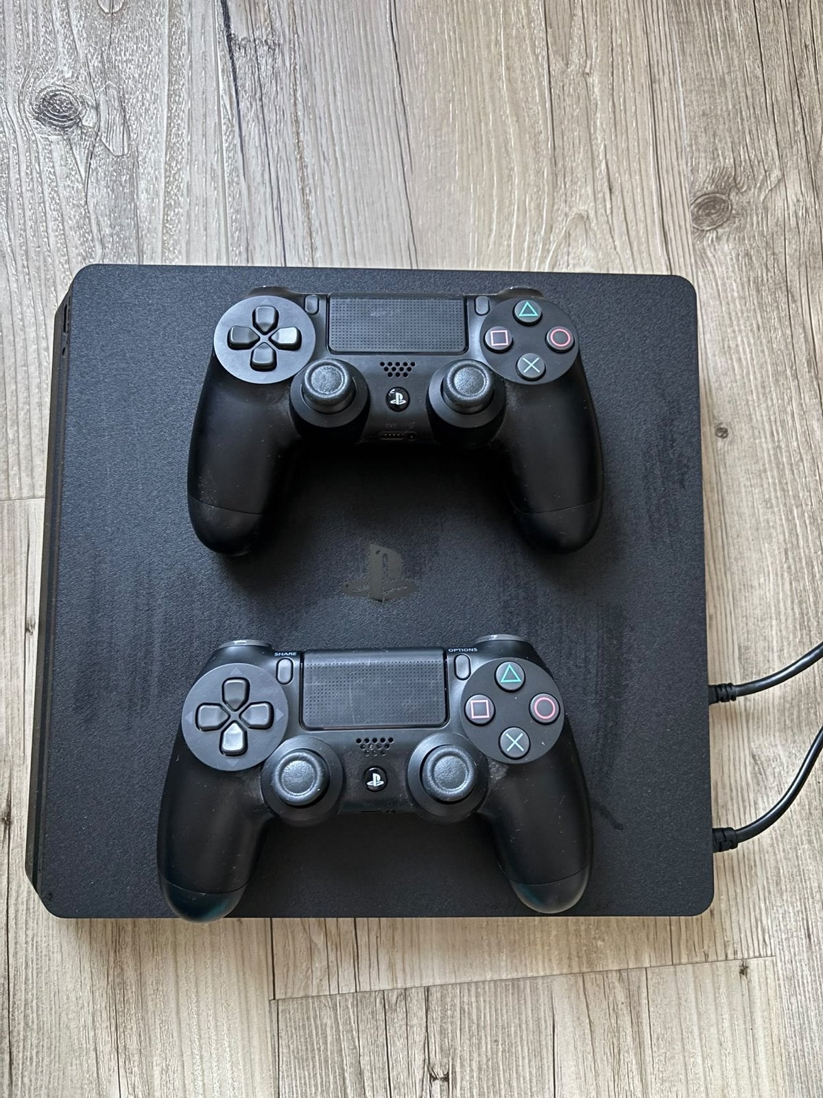 PlayStation 4 Slim + 2 controllers + oplader + 7 games, Met 2 controllers, Ophalen of Verzenden, Slim, 500 GB