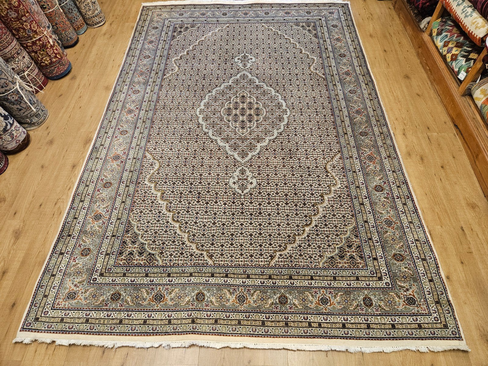 Vintage Handgeknoopt oosters tapijt tabriz 307x199, Info@SlatsAntiek.nl, Tweedehands, Perzisch, 150 tot 200 cm