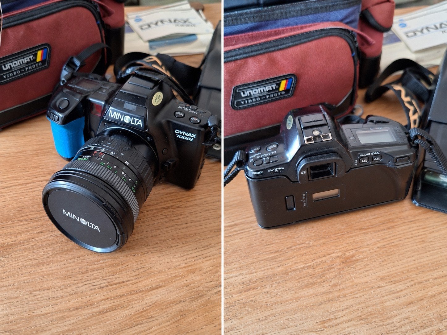 Minolta Dynax 7000i complete set met lenzen en tas, Audio, Tv en Foto, Fotocamera's Analoog, Ophalen of Verzenden, Gebruikt, Spiegelreflex