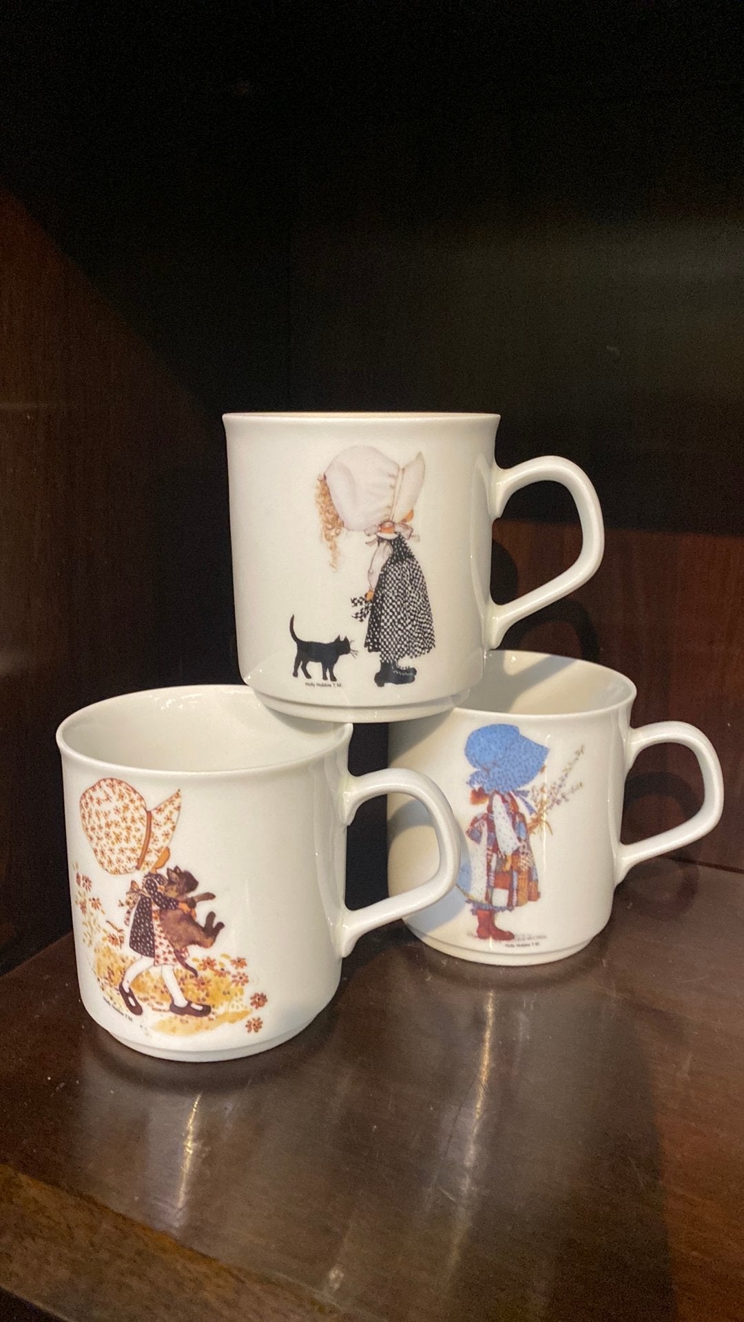 Holly  Hobbie  bekers 3x, Huis en Inrichting, Keuken | Servies, Ophalen of Verzenden, Zo goed als nieuw, Overige stijlen, Kop(pen) en/of Schotel(s)