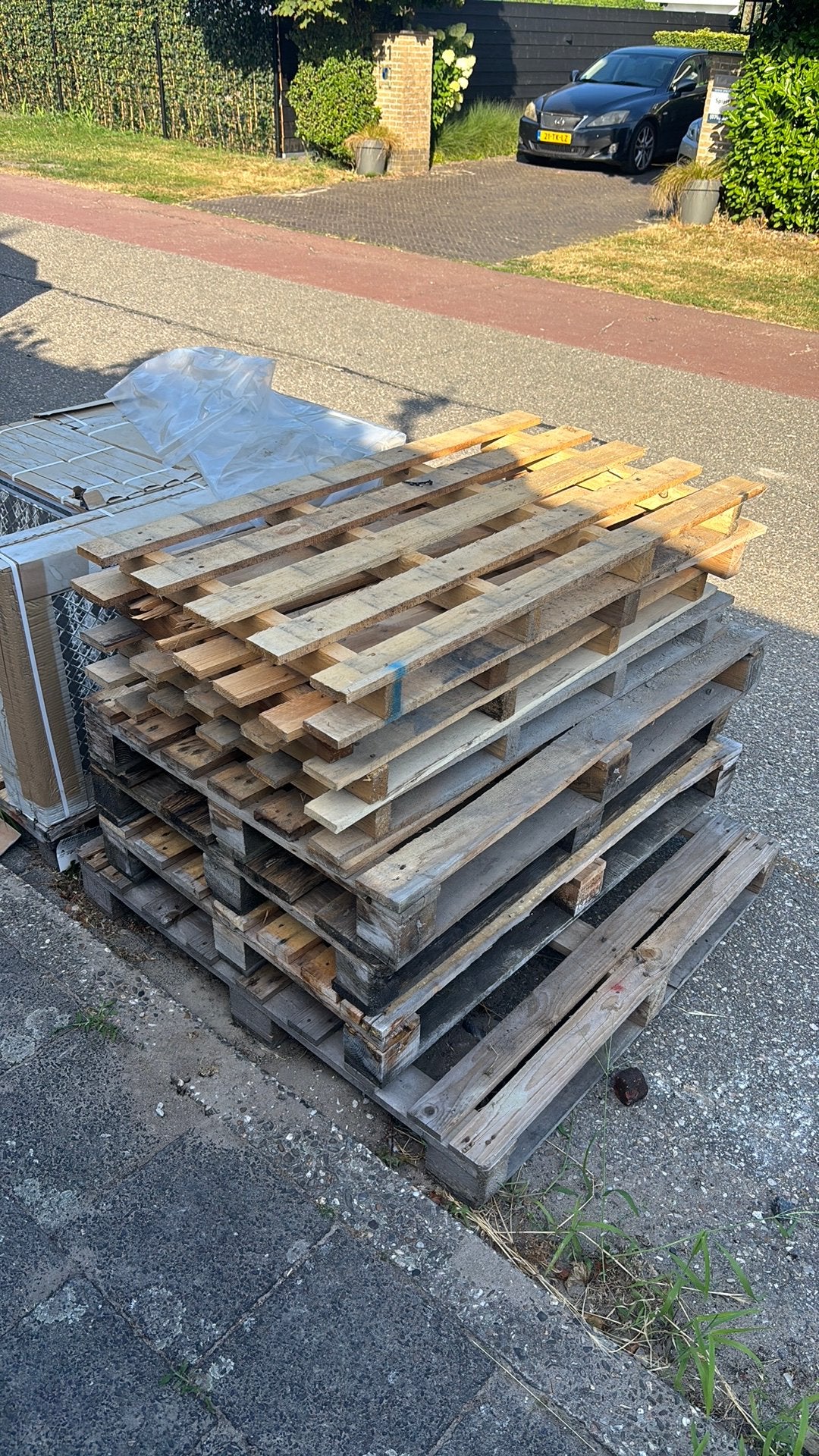 8 houten pallets, gratis, Ophalen, Overige houtsoorten, Minder dan 200 cm, Pallet