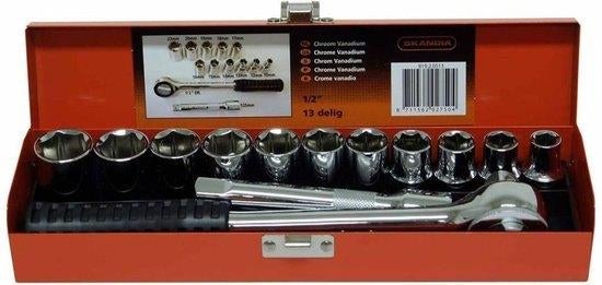 Skandia Doppendoos 1/2" - 13-delig, Overige materialen, N, N, Nieuw