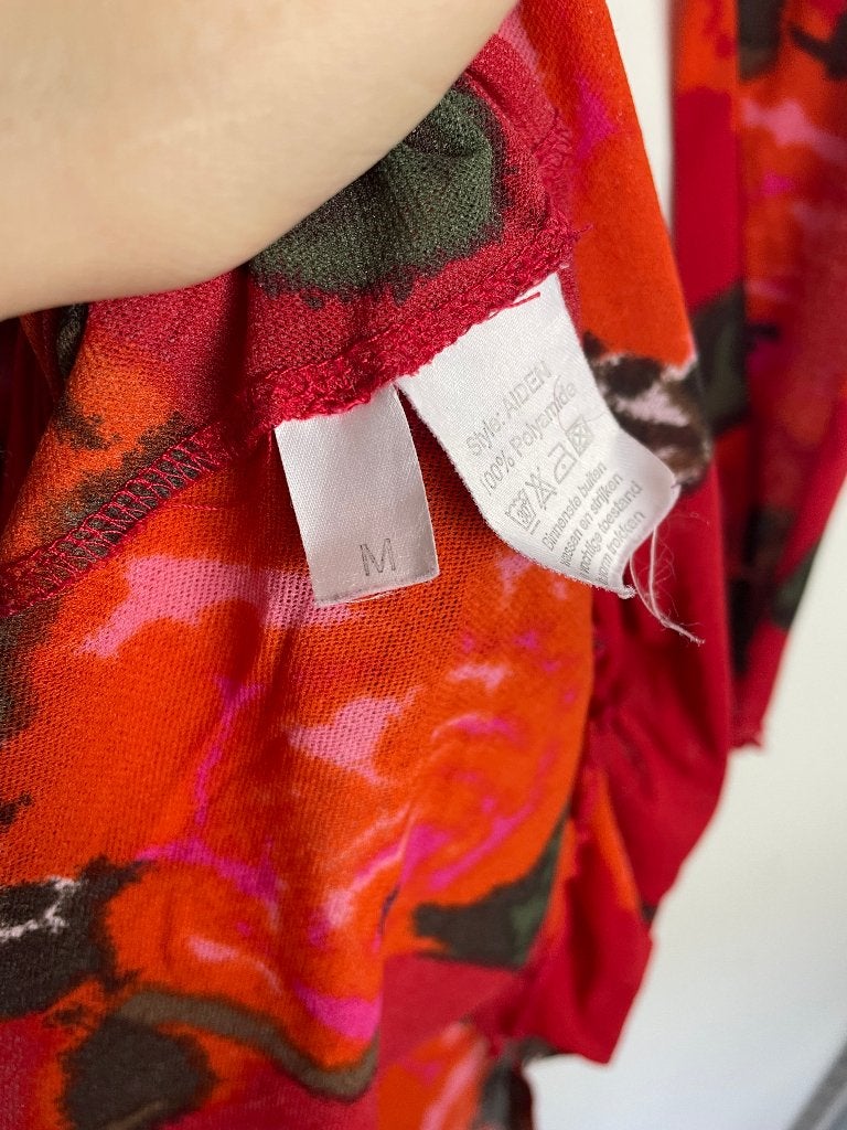 Kyra & Ko Aiden jurk maat M rood chiffon ruches, Maat 38/40 (M), NB BV/KYRA, Back-upstraat 12 1033NX Amsterdam, Ophalen of Verzenden