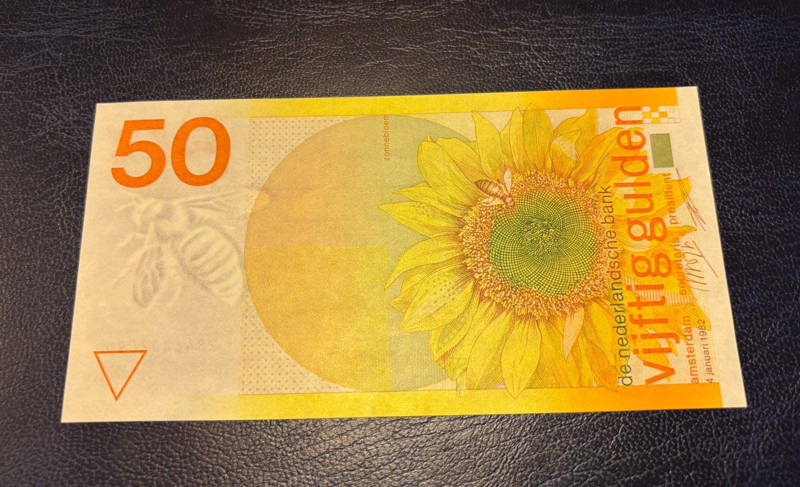 50 Gulden Zonnebloem bij 1982 UNC Nederlands bankbiljet, Ophalen of Verzenden, 50 gulden, Los biljet