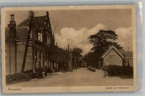 Ammerstol Lekdijk met Postkantoor, Ophalen of Verzenden, Voor 1920, Zuid-Holland