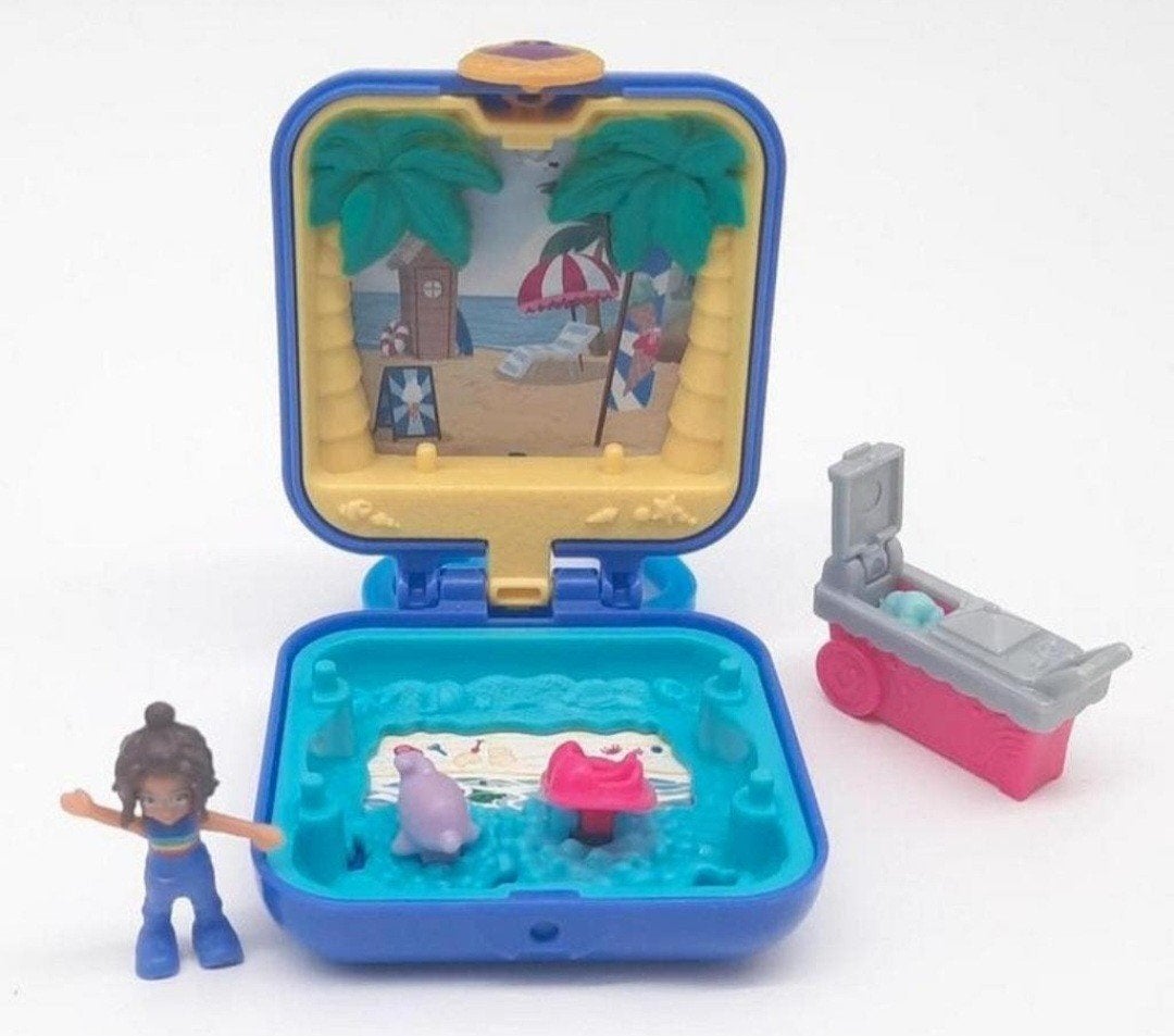 Polly Pocket mini Shani Tropisch Strand uit 2019 Mattel, Ophalen of Verzenden, Gebruikt