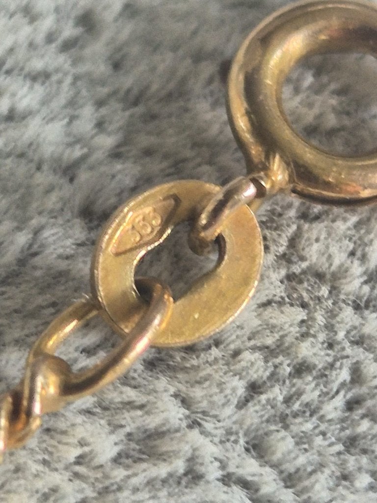 Ketting van 10 karaat geel goud, Ophalen of Verzenden, Zo goed als nieuw, Met edelsteen, Goud