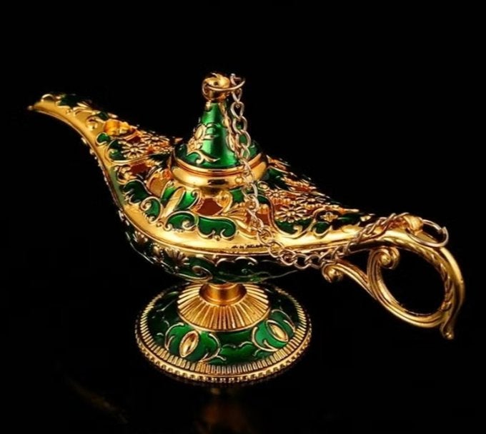 Prachtige vintage metalen Aladdin lamp (Aziatische stijl), Ophalen of Verzenden