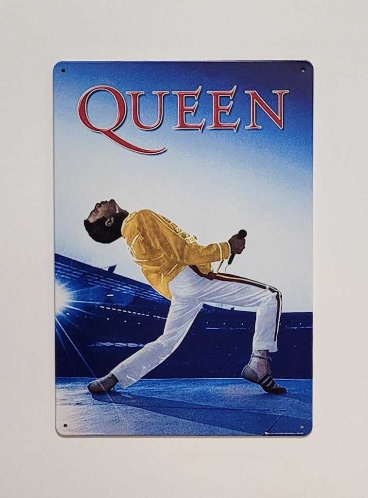 Queen Freddie Mercury Wembley reclamebord van metaal deco, Info@deconoord.nl, Deco Noord, Nieuw, Ophalen of Verzenden