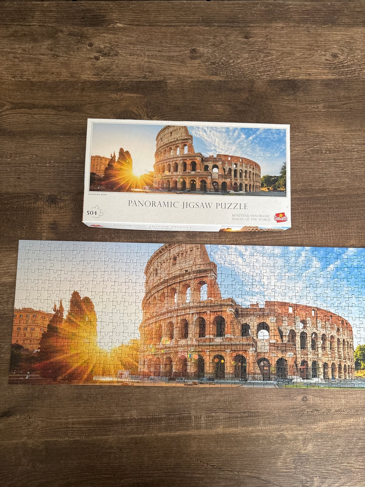 Panoramische legpuzzel Colosseum - 504 stukjes, Ophalen of Verzenden, 500 t/m 1500 stukjes, Zo goed als nieuw, Legpuzzel