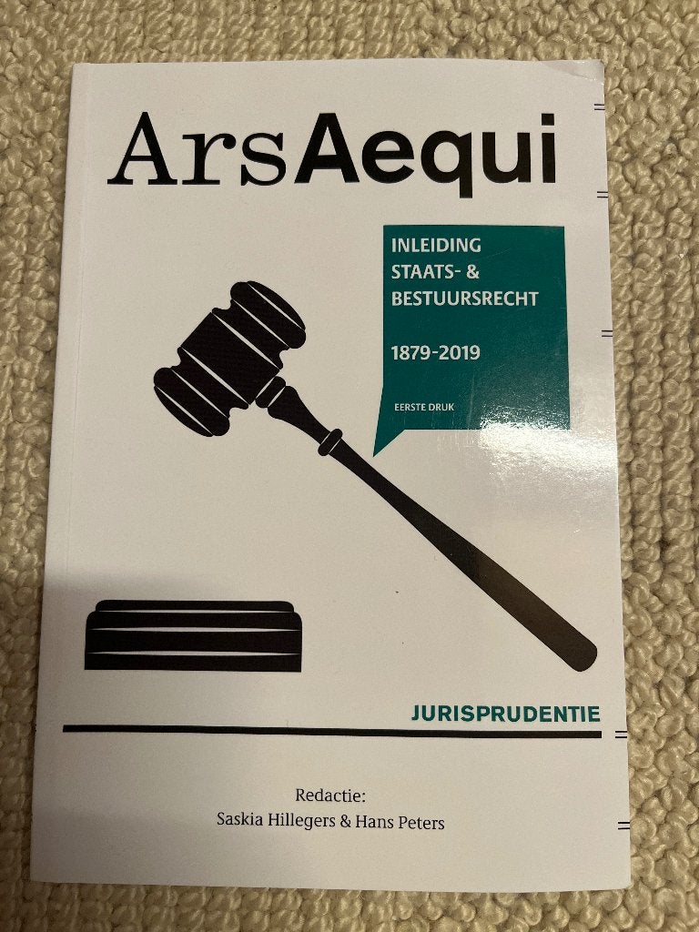 Ars Aequi Inleiding staats-en bestuursrecht 1879-2019 1e, Hillegers & Peters, Nieuw, Ophalen of Verzenden, WO