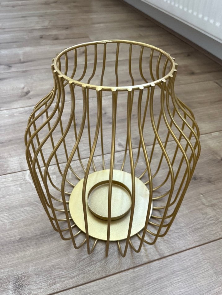 Gouden metalen lantaarn, Huis en Inrichting, Ophalen, Lantaarn, Zo goed als nieuw, Metaal