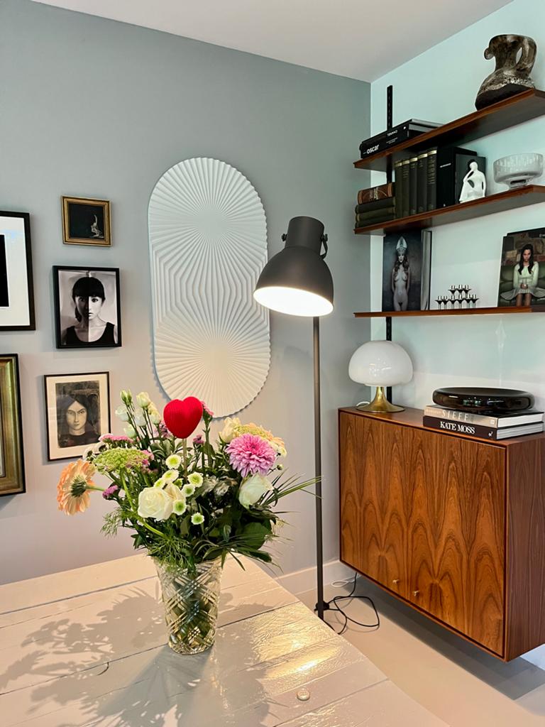 IKEA Hektar staande lamp, donkergrijs, Huis en Inrichting, Ophalen, Zo goed als nieuw, Metaal, 150 tot 200 cm