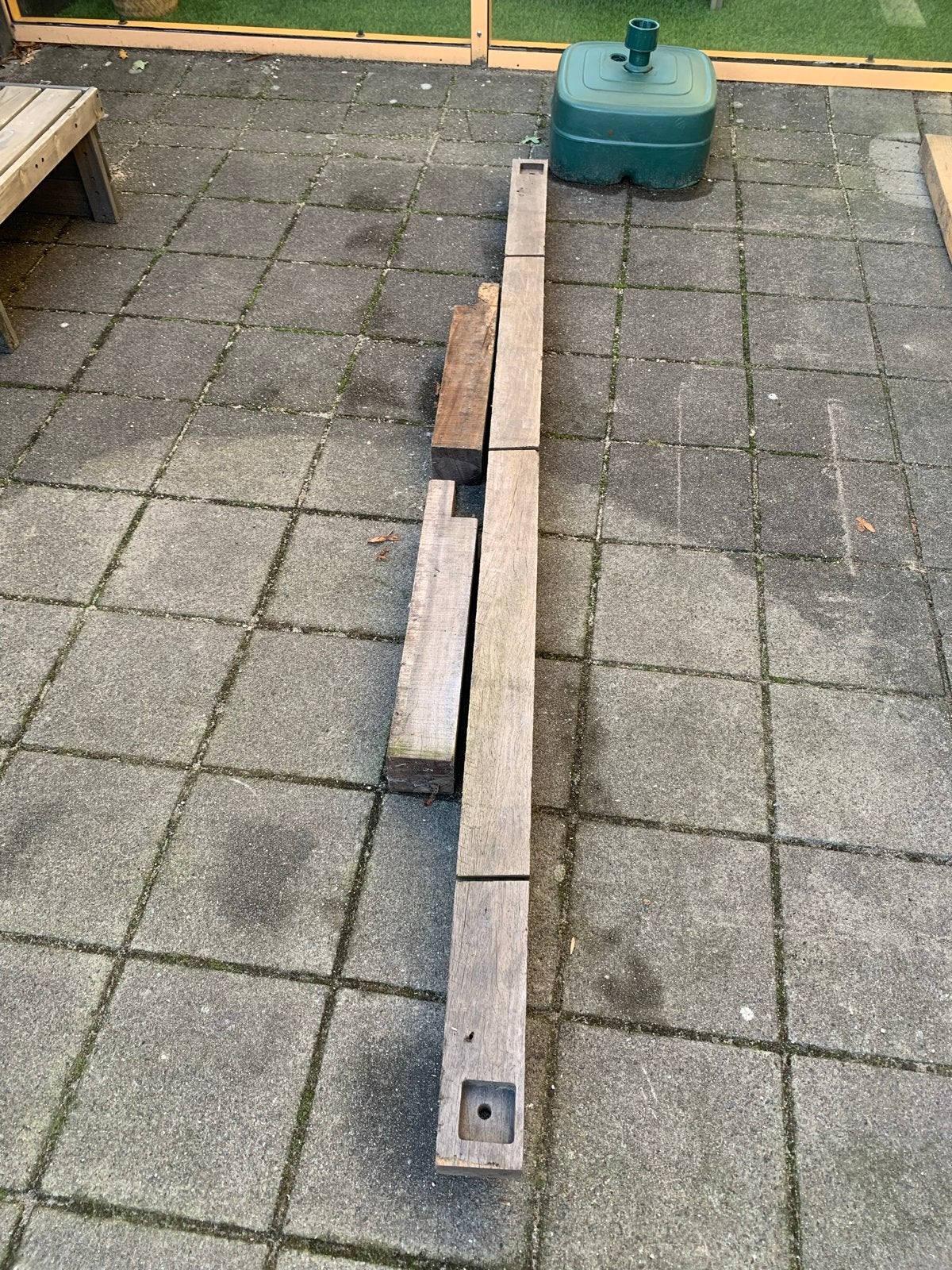 Hardhouten Bankirai Palen - Zeer Stevig Hout, Gebruikt, Ophalen of Verzenden, Balk, Overige houtsoorten