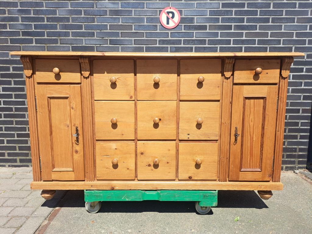 Oud grenen ladekast commode