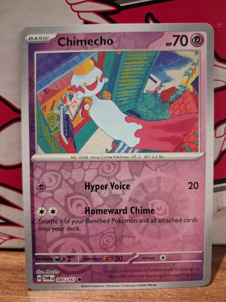 Pokemon Chimecho TWM 085/167 reverse holo, Ophalen of Verzenden, Nieuw, Losse kaart
