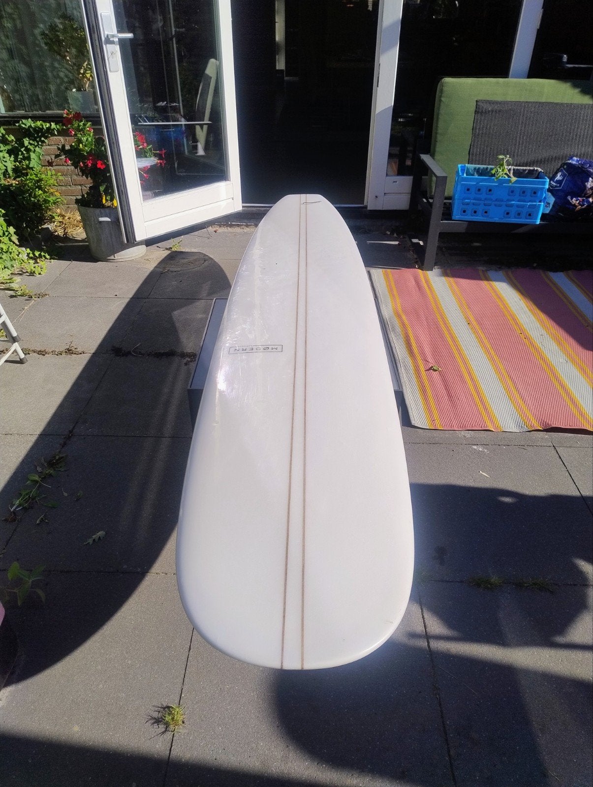 Modern retro 9.6 longboard (complete set), Watersport en Boten, Ophalen, Zo goed als nieuw, Longboard, Met koord