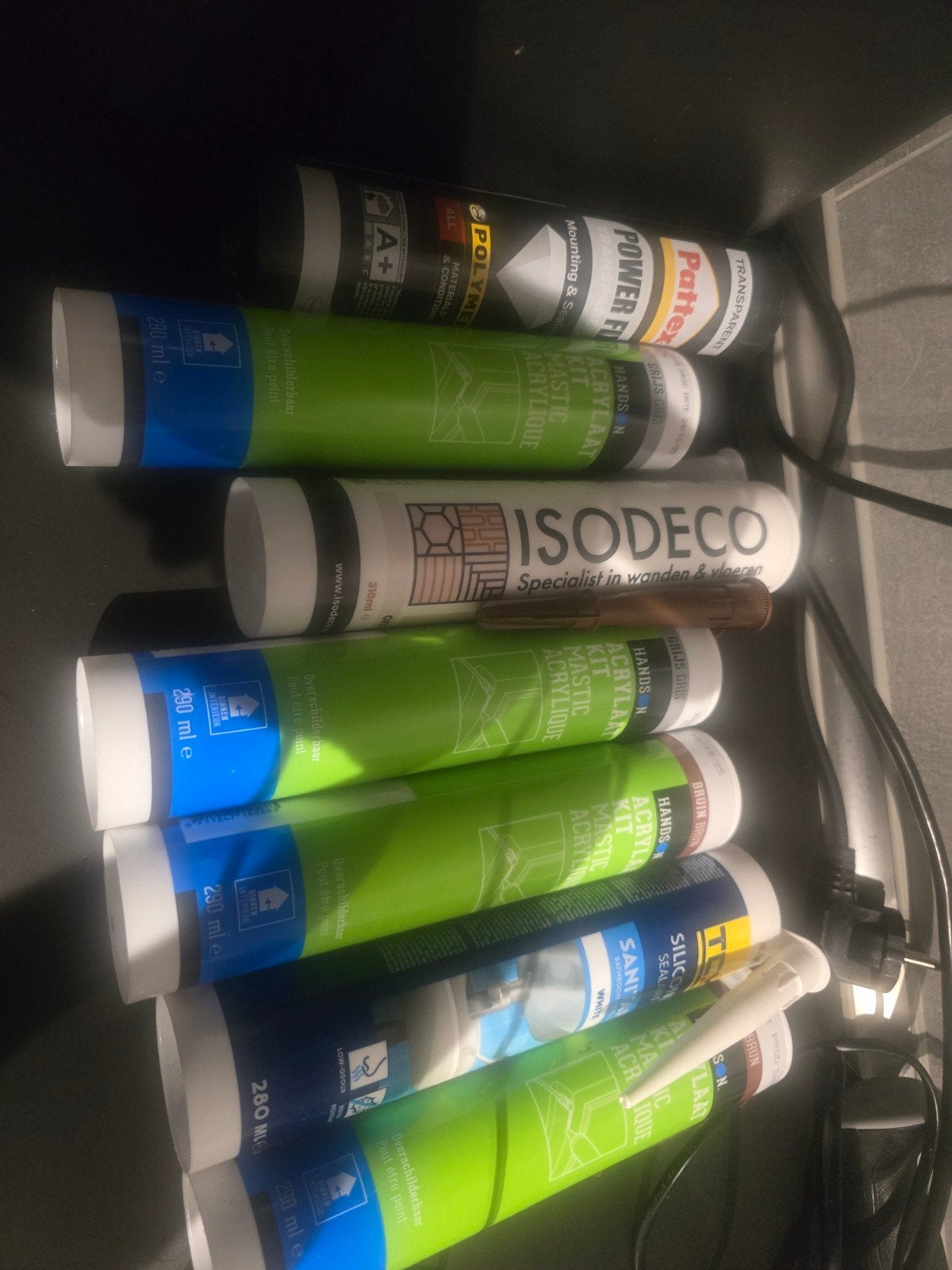 Diverse kitkokers: Acrylaatkit, siliconenkit, polymeerkit, Ophalen of Verzenden, Nieuw, Wit