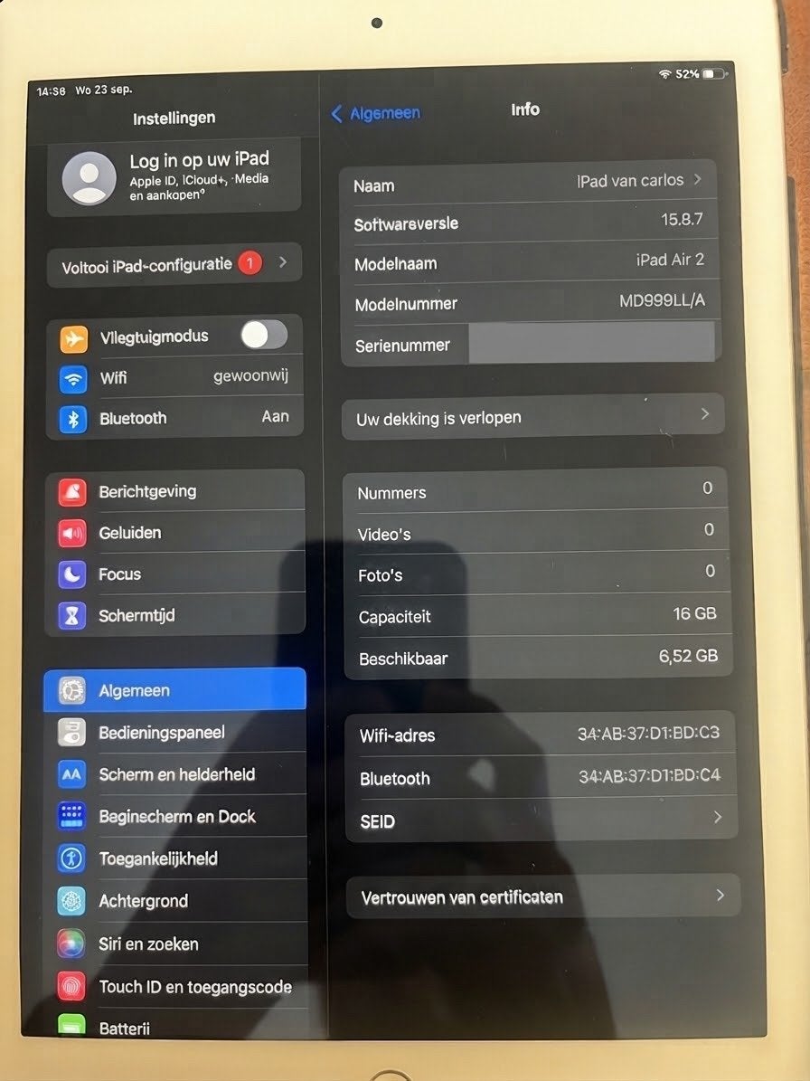 Apple iPad Air 2 16GB Goud (Wi-Fi), 9 inch, Gebruikt, Apple iPad Air, Ophalen of Verzenden